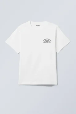 Weekday BOXY GRAPHIC PRINTED T-SHIRT white fantazy fussball club Best Sale