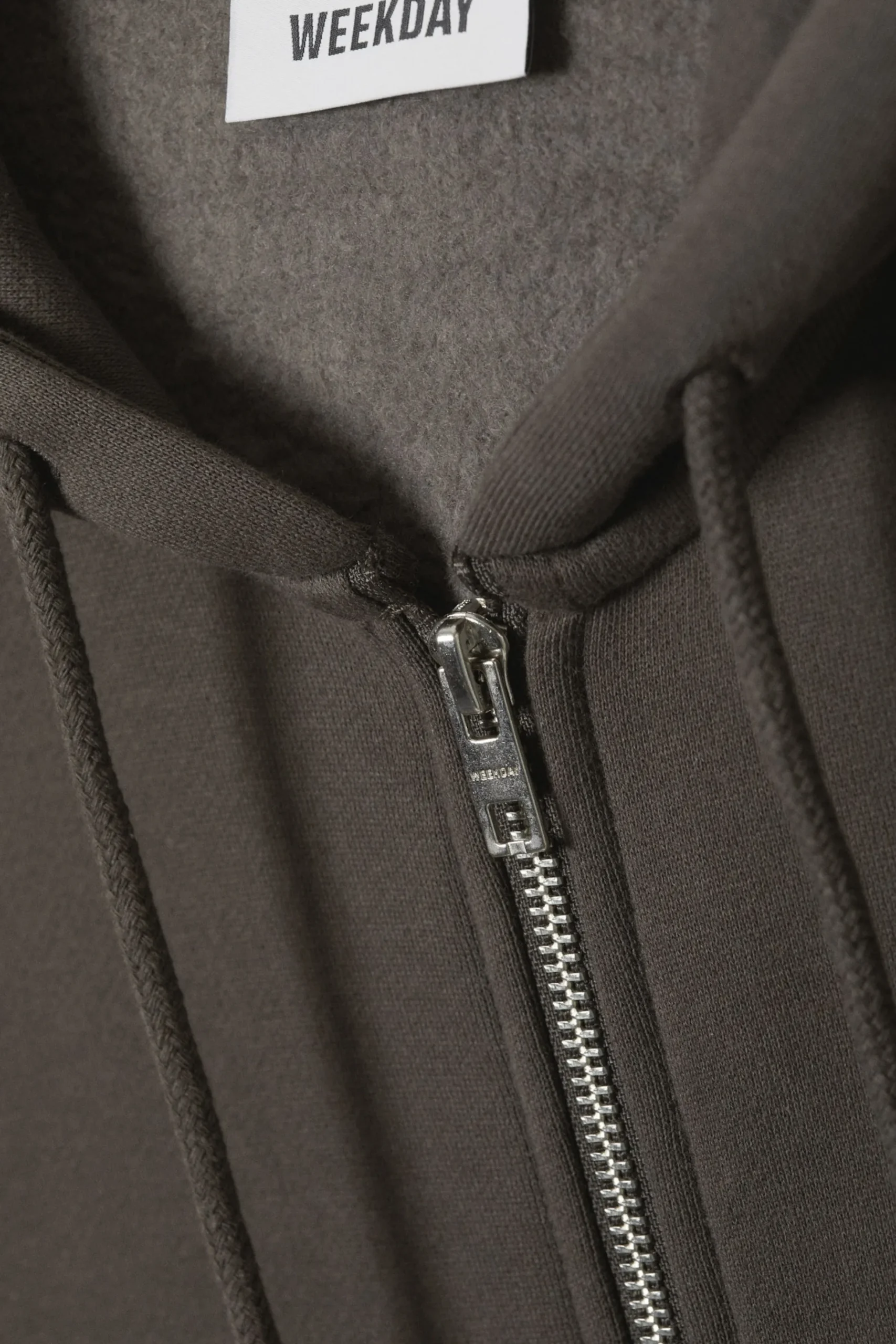 Weekday BOXY HEAVY ZIP HOODIE dark grey Store