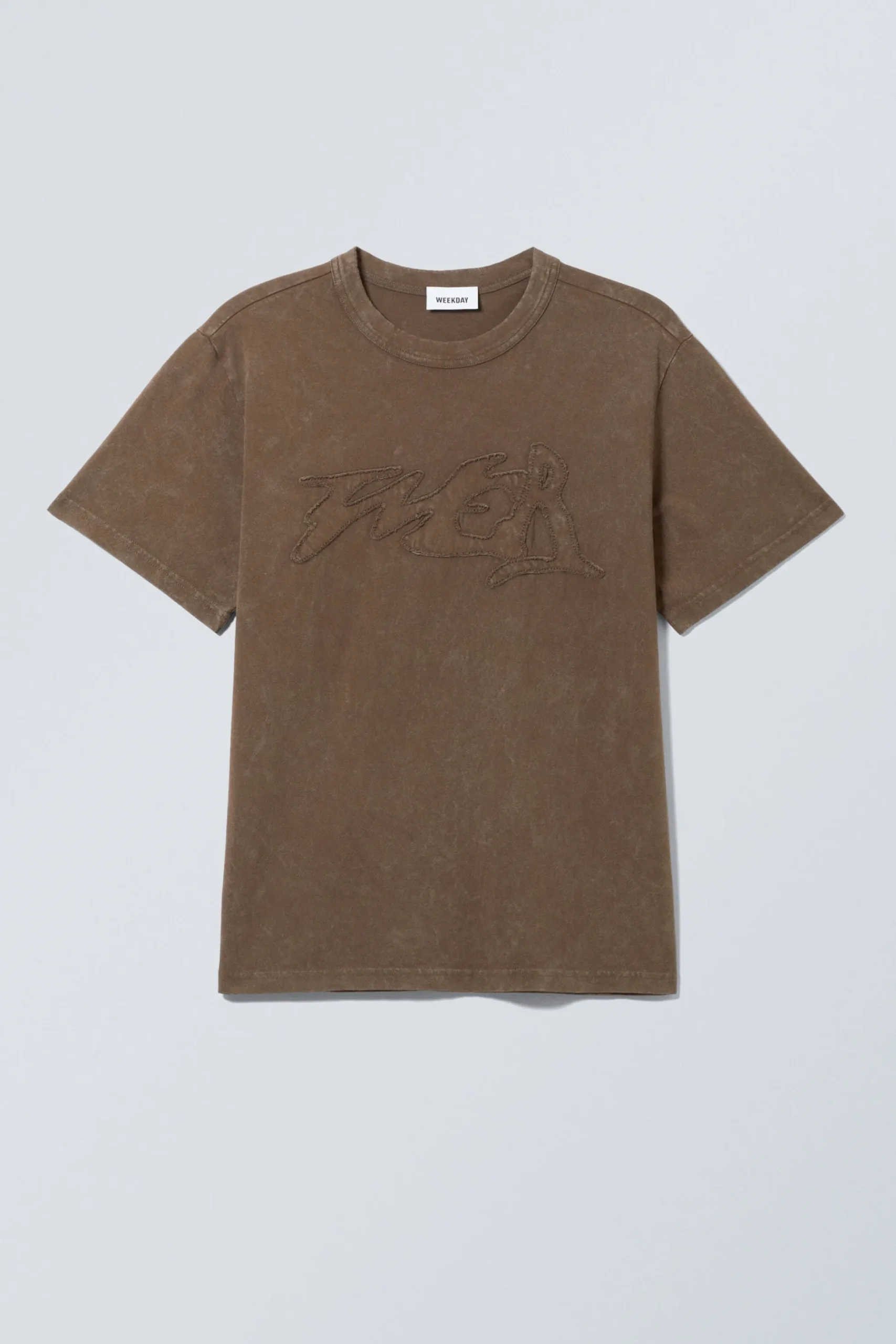 Weekday BOXY LIGHTWEIGHT GRAPHIC T-SHIRT dark brown Outlet