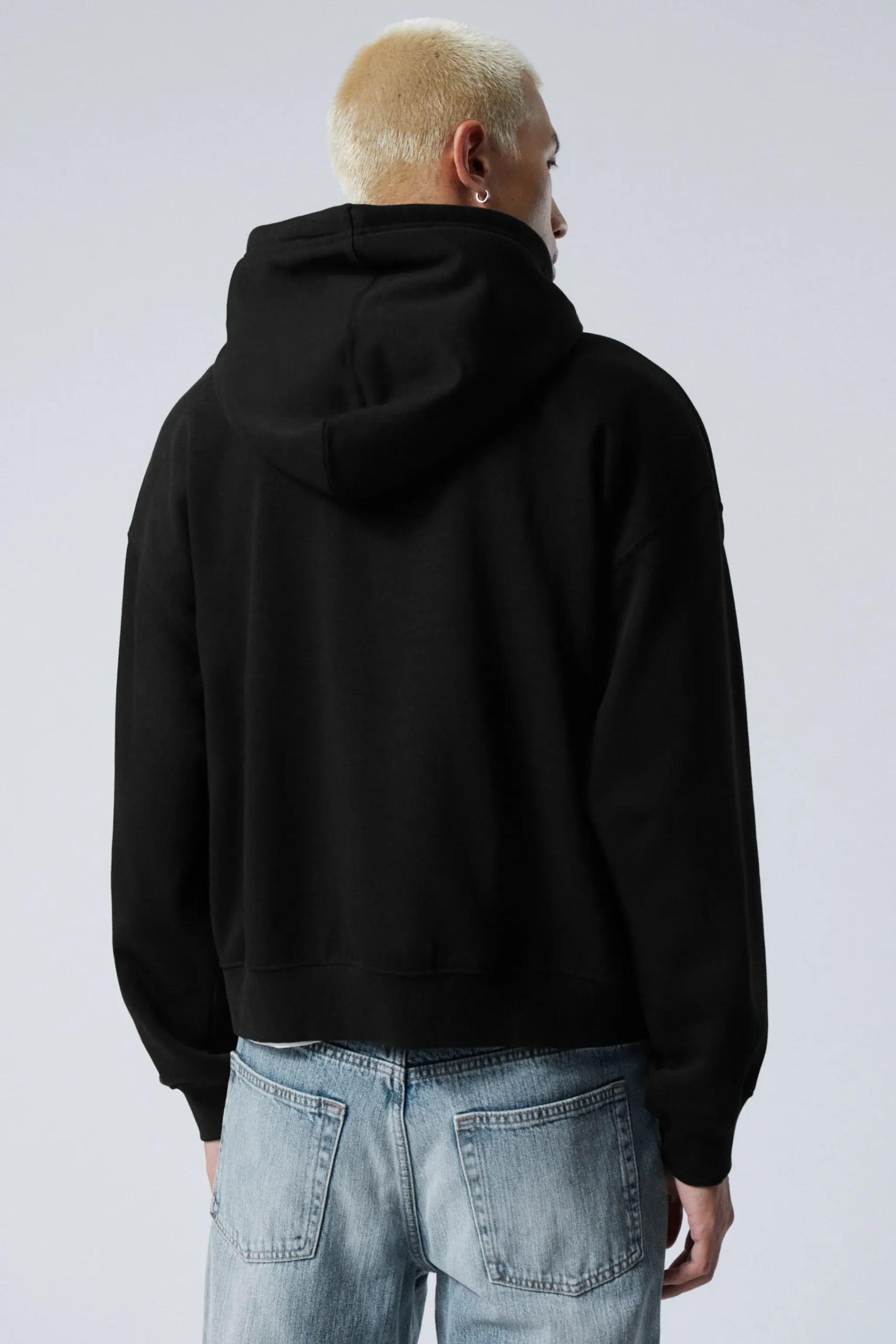 Weekday BOXY MIDWEIGHT ZIP HOODIE black Fashion