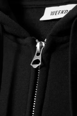 Weekday BOXY MIDWEIGHT ZIP HOODIE black Fashion