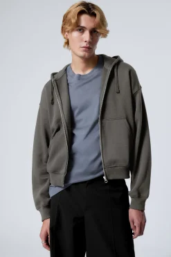 Weekday BOXY MIDWEIGHT ZIP HOODIE grey Fashion