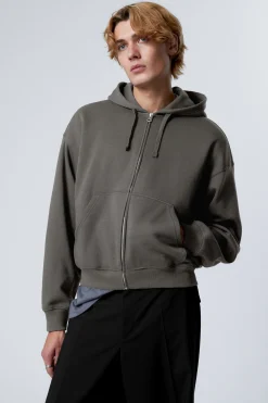 Weekday BOXY MIDWEIGHT ZIP HOODIE grey Fashion