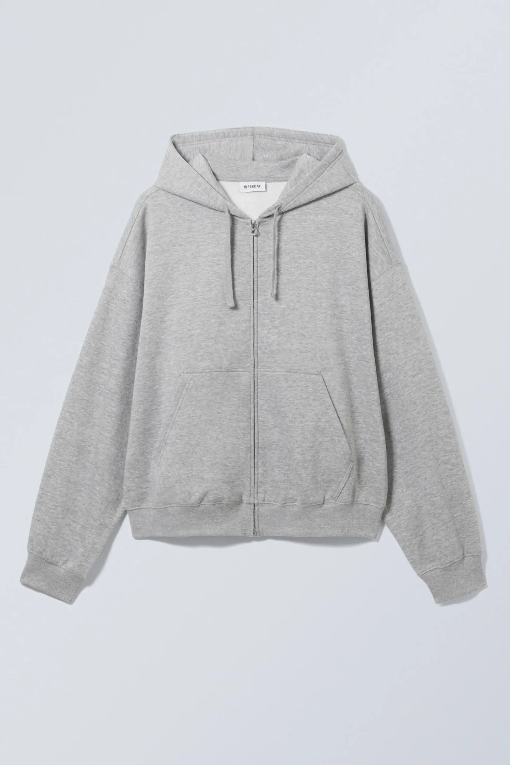 Weekday BOXY MIDWEIGHT ZIP HOODIE light grey melange Hot