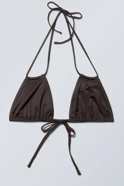Weekday BREEZE TIE BIKINI TOP dark brown Best Sale