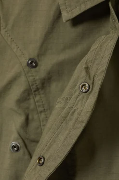 Weekday CAP-SLEEVED ASYMMETRIC RIPSTOP TOP dark khaki green Best