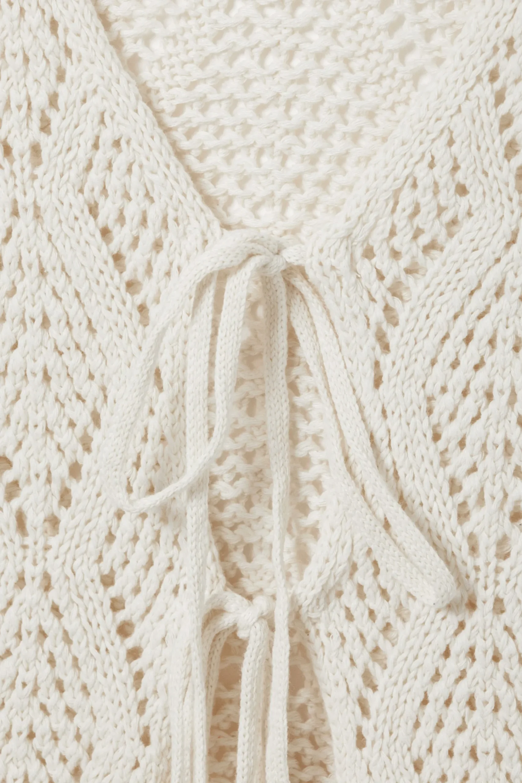 Weekday CROCHET KNIT TIE VEST cream Sale