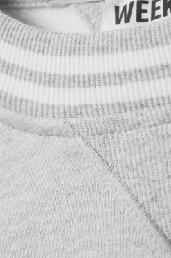 Weekday CROPPED COTTON FLEECE SWEATSHIRT grey melange Cheap