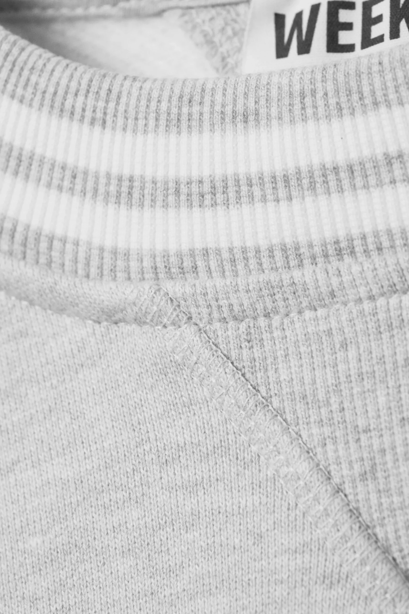 Weekday CROPPED COTTON FLEECE SWEATSHIRT grey melange Cheap