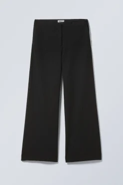 Weekday CUT-OFF WAISTBAND SUITING TROUSERS black stripe Discount