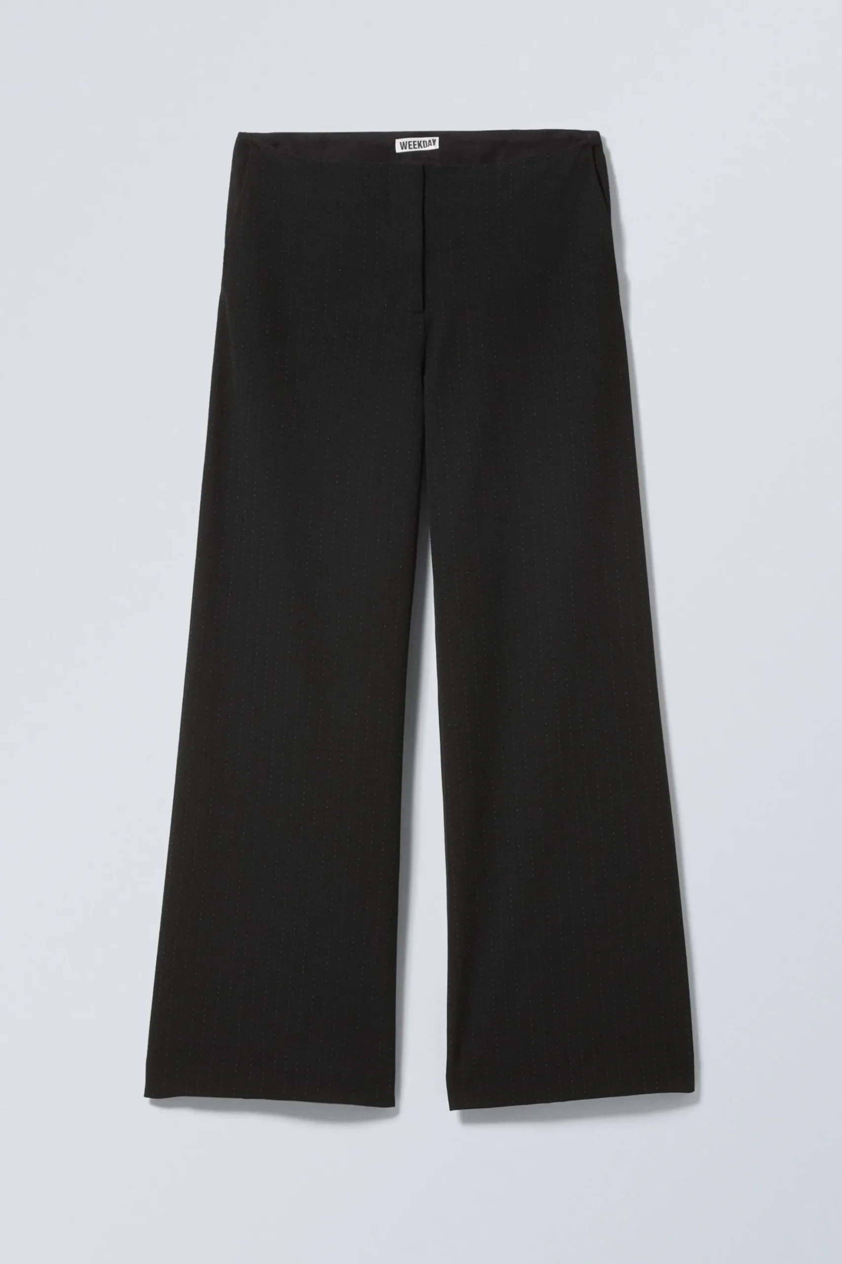 Weekday CUT-OFF WAISTBAND SUITING TROUSERS black stripe Discount