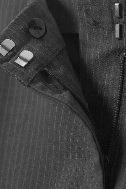 Weekday CUT-OFF WAISTBAND SUITING TROUSERS striped dark grey Hot