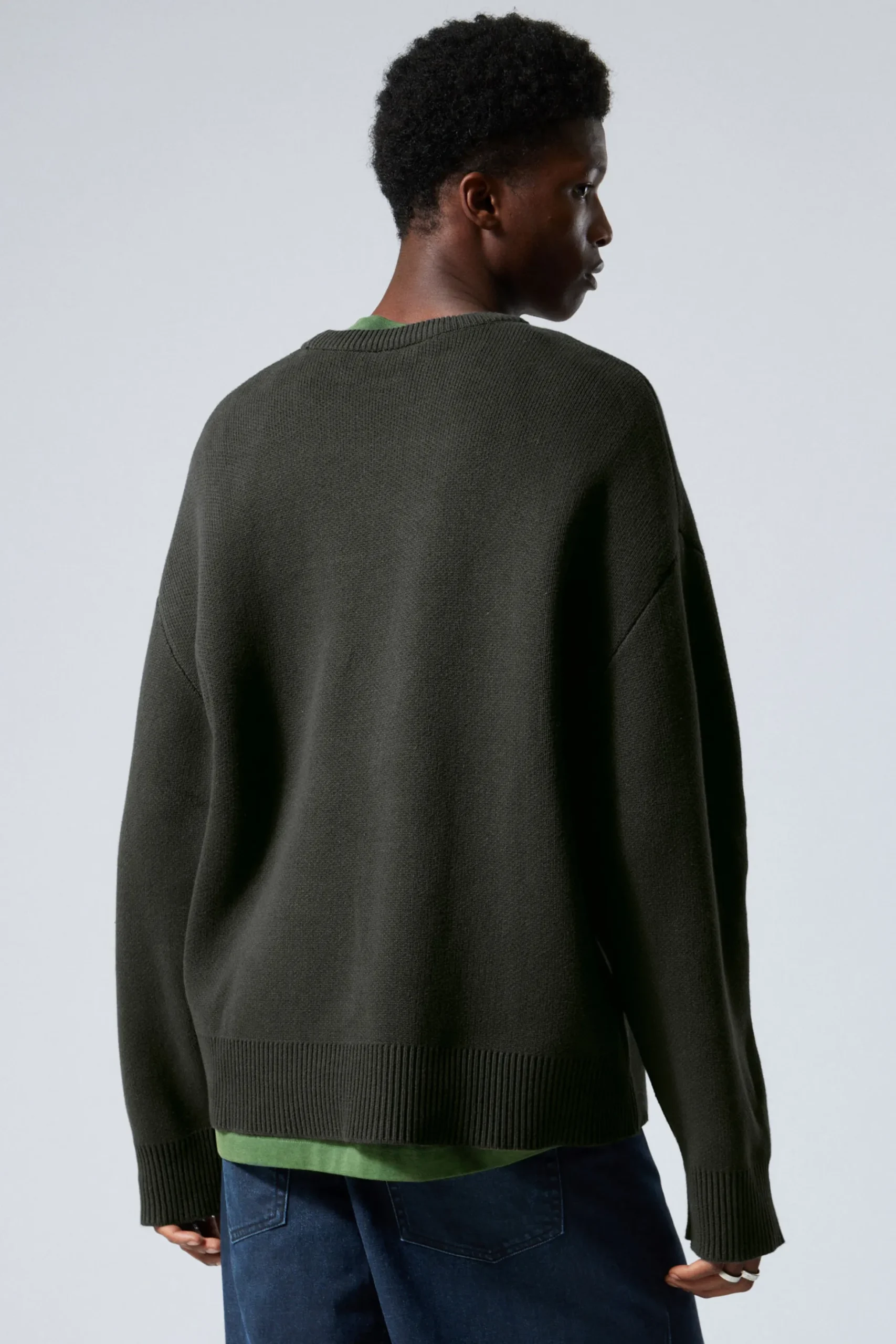 Weekday CYPHER GRAPHIC KNIT SWEATER dark grey reactive star Best