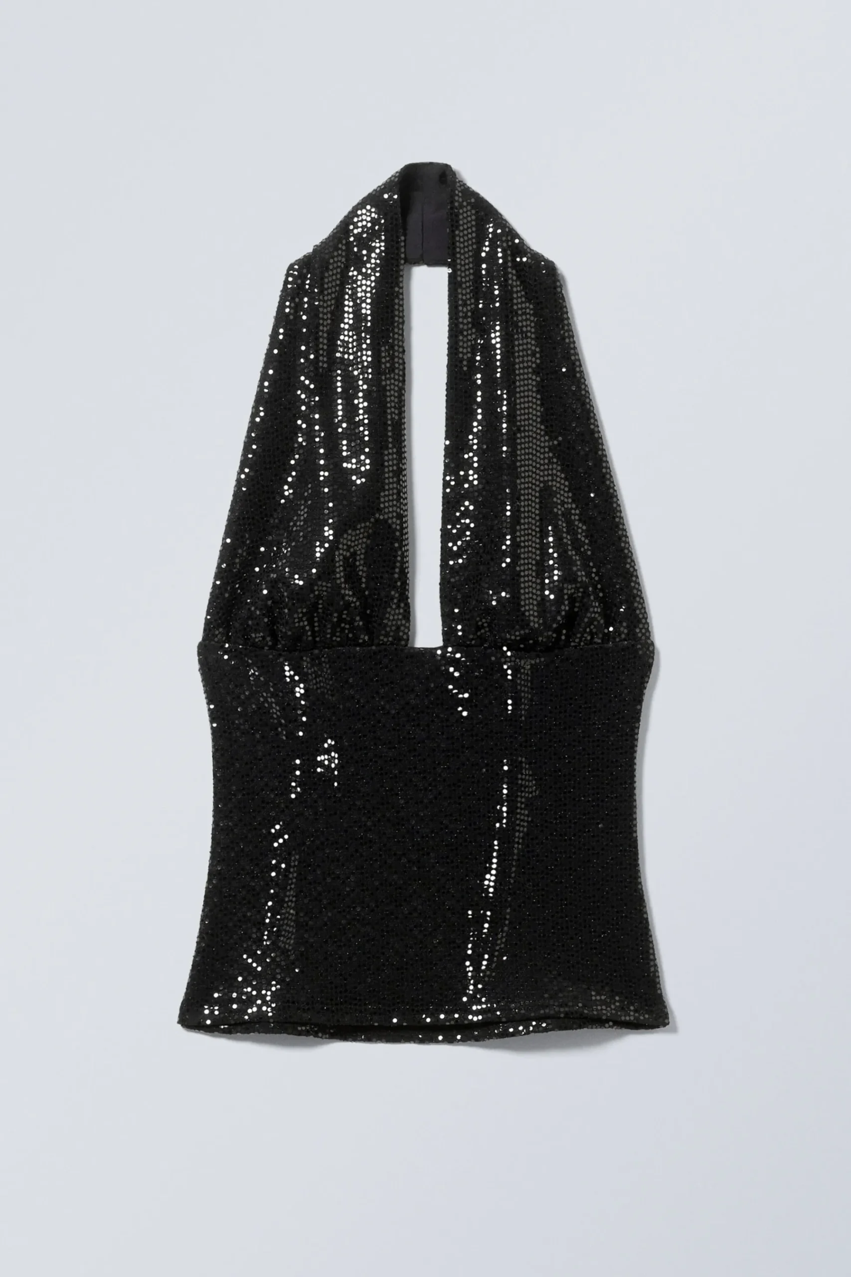 Weekday DEEP SEQUIN HALTERNECK TOP black Clearance
