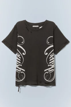 Weekday DISTRESSED PRINTED T-SHIRT washed black Sale