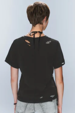 Weekday DISTRESSED PRINTED T-SHIRT washed black Sale