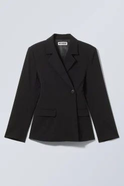 Weekday DOUBLE-BREASTED SUITING BLAZER black Discount