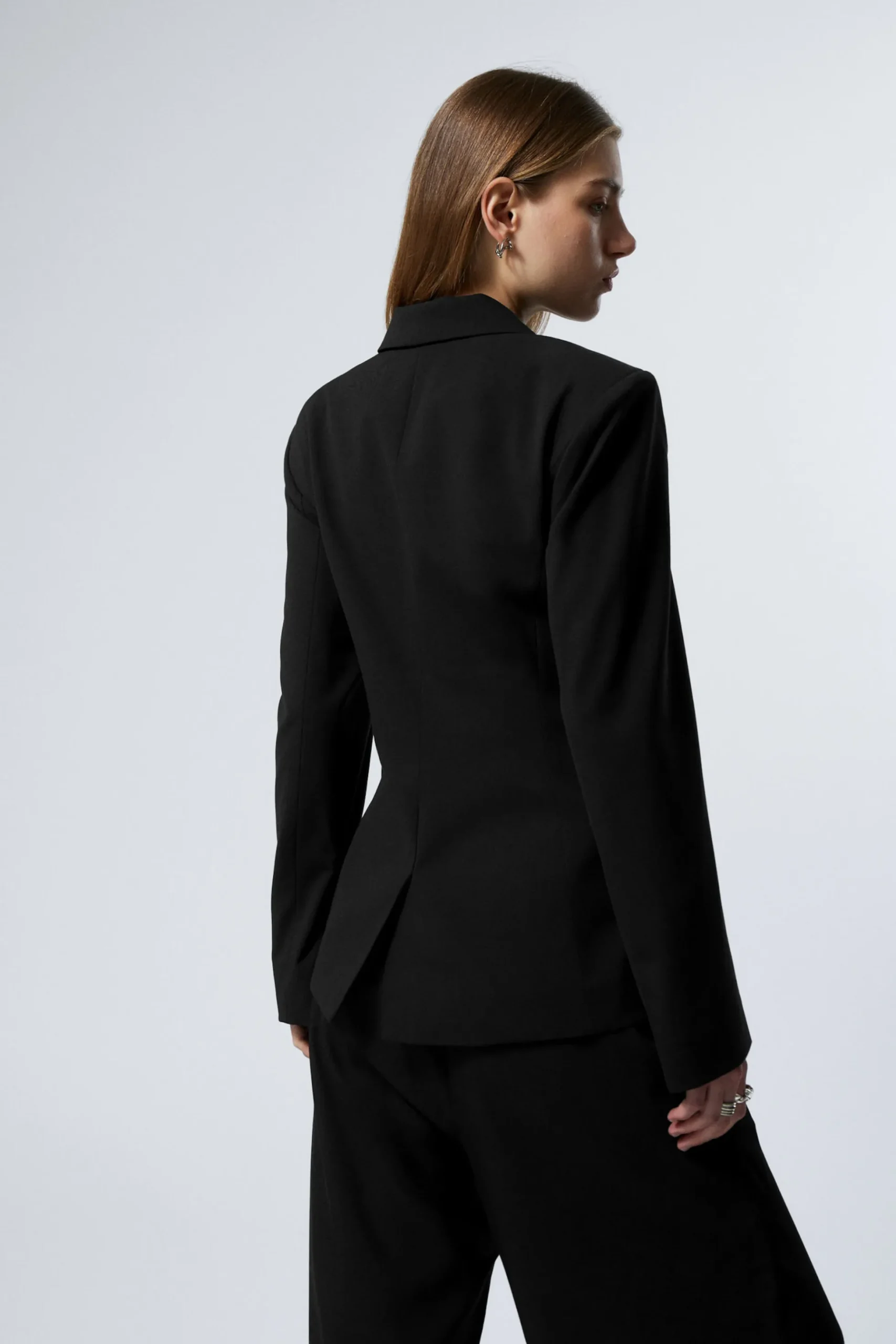 Weekday DOUBLE-BREASTED SUITING BLAZER black Discount