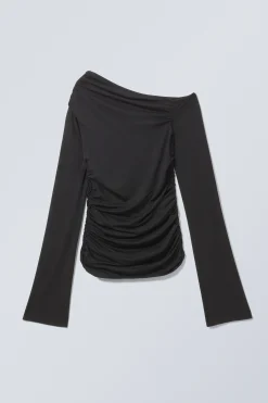 Weekday DRAPE ASYMMETRIC LYOCELL TOP black Best