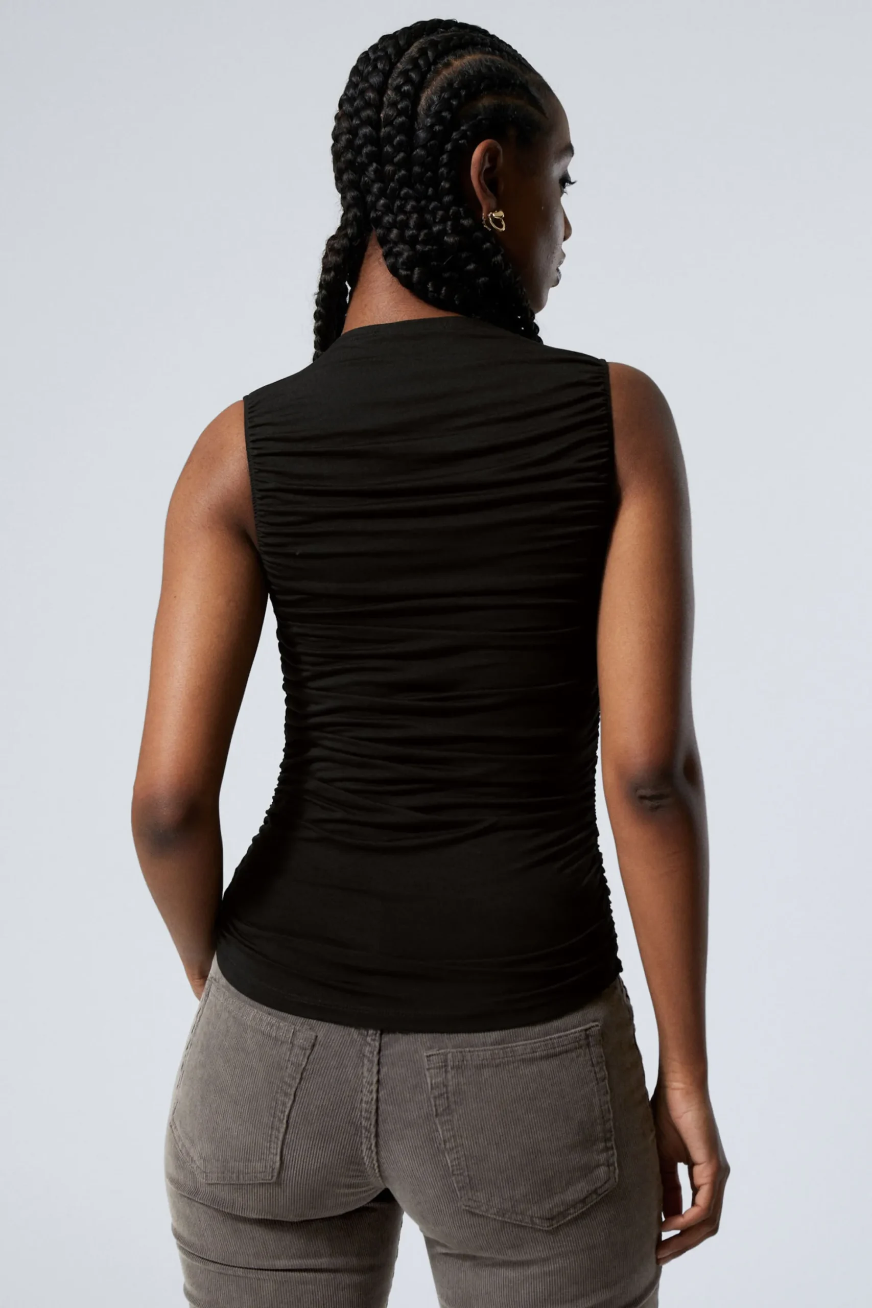 Weekday DRAPE MOCK-NECK TOP black Clearance