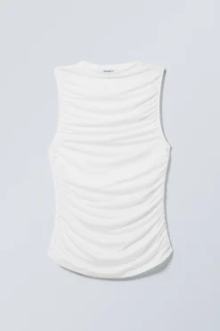 Weekday DRAPE MOCK-NECK TOP white Flash Sale