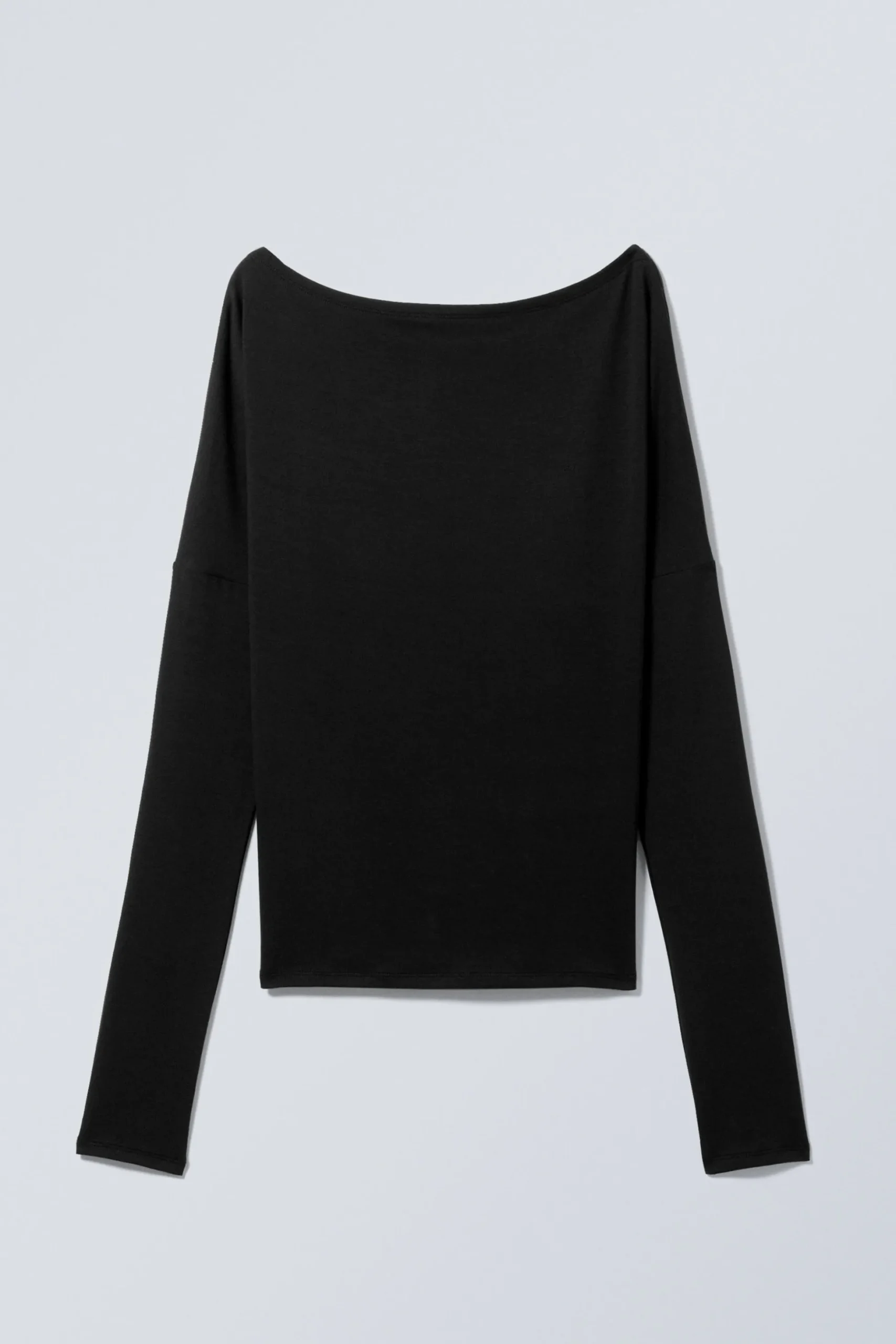 Weekday DRAPED LONG-SLEEVED LYOCELL TOP black Cheap