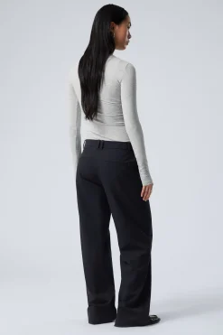 Weekday EMILY LOW WAIST SUITING TROUSERS dark blue Cheap