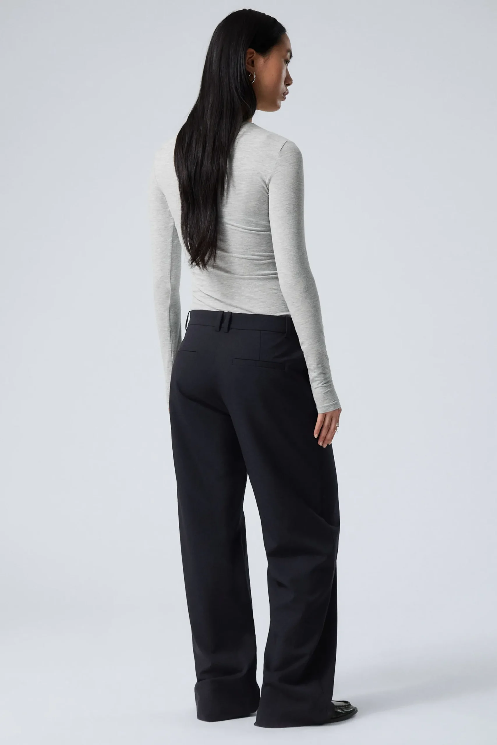 Weekday EMILY LOW WAIST SUITING TROUSERS dark blue Cheap