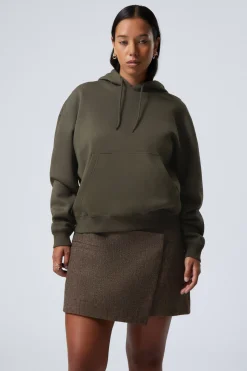 Weekday ESSENCE STANDARD HOODIE dark khaki green Flash Sale