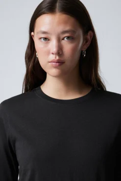 Weekday ESSENCE STANDARD LONG SLEEVE black Sale