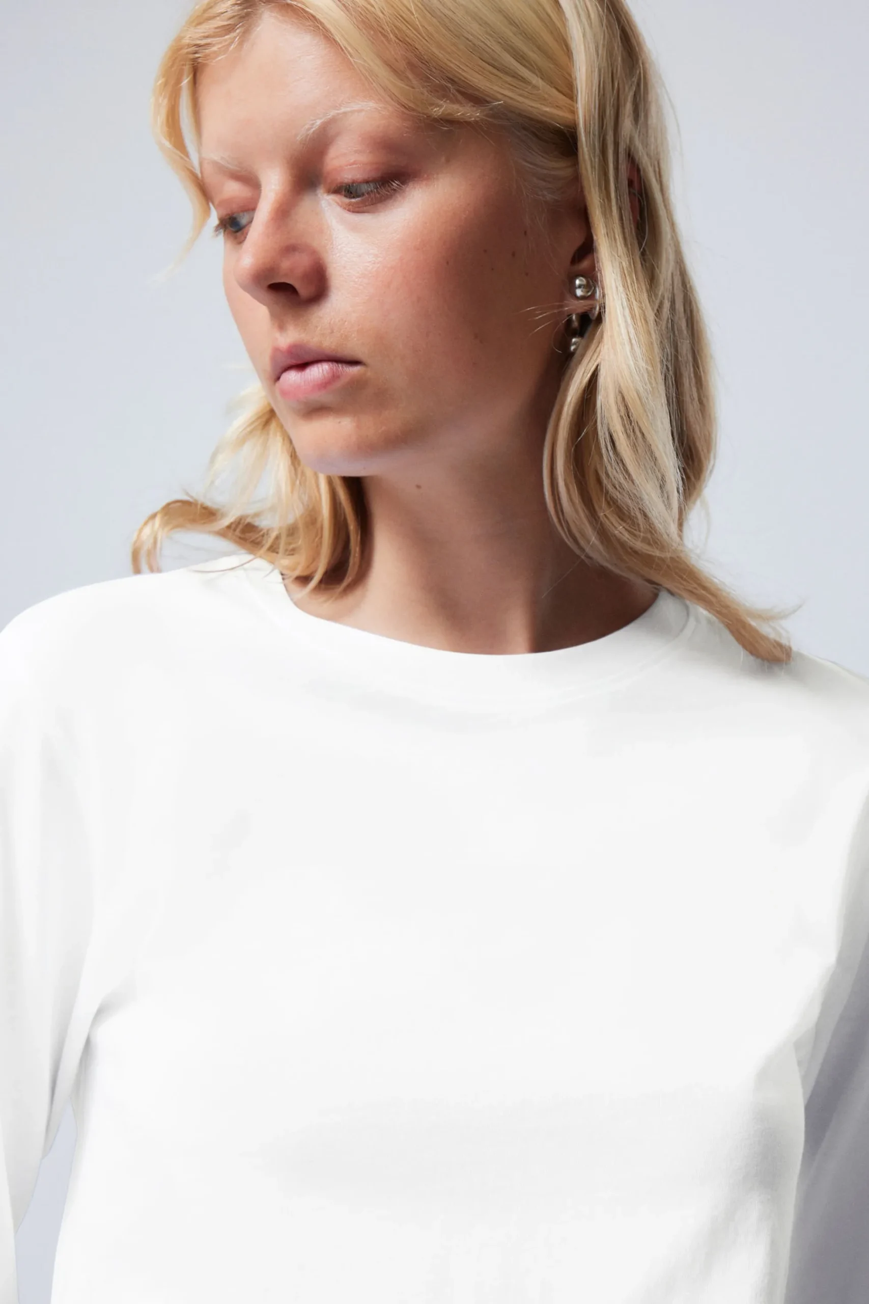 Weekday ESSENCE STANDARD LONG SLEEVE white Hot