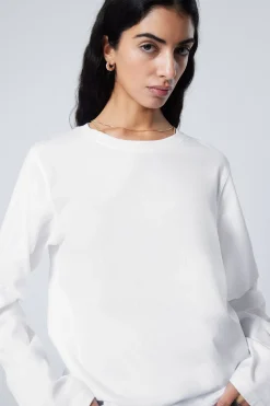 Weekday ESSENCE STANDARD LONG SLEEVE white Hot