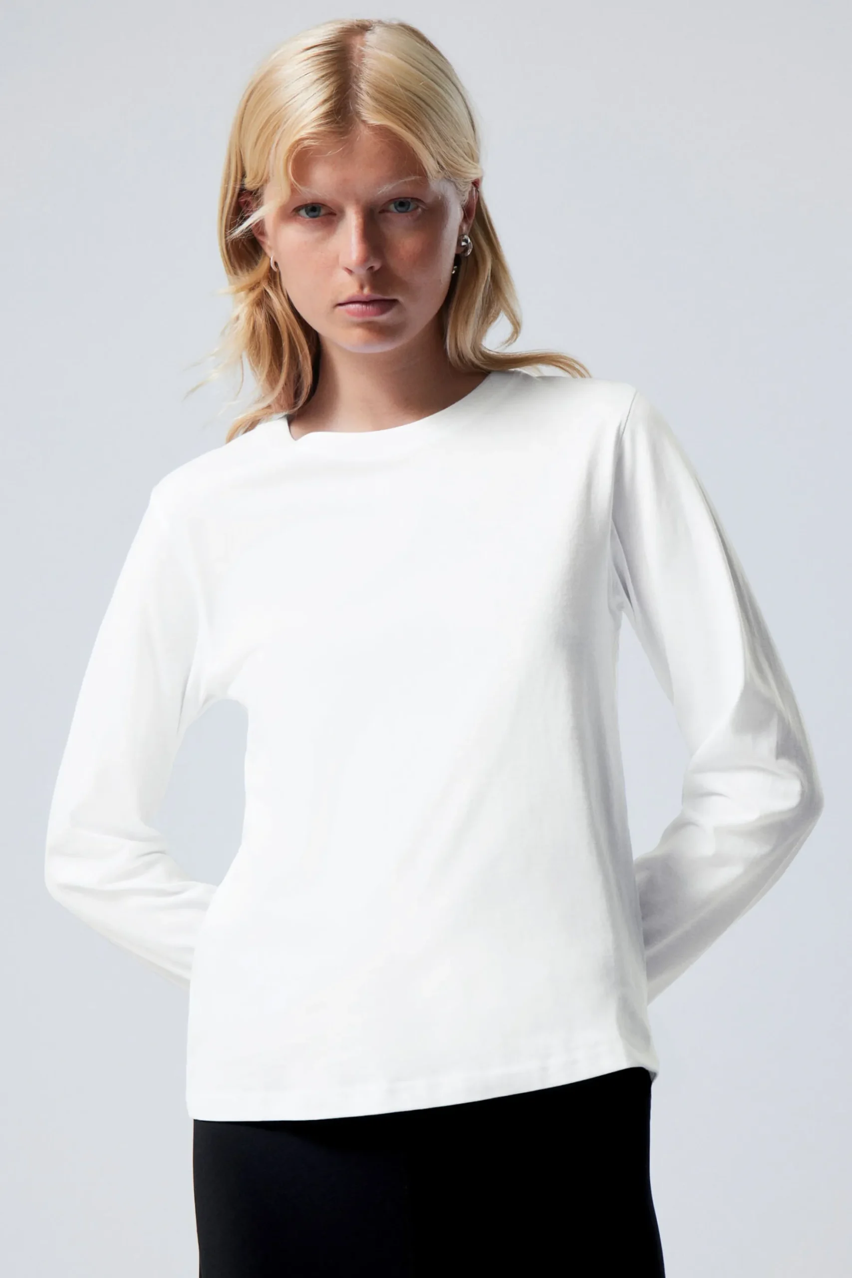 Weekday ESSENCE STANDARD LONG SLEEVE white Hot