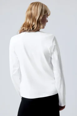 Weekday ESSENCE STANDARD LONG SLEEVE white Hot