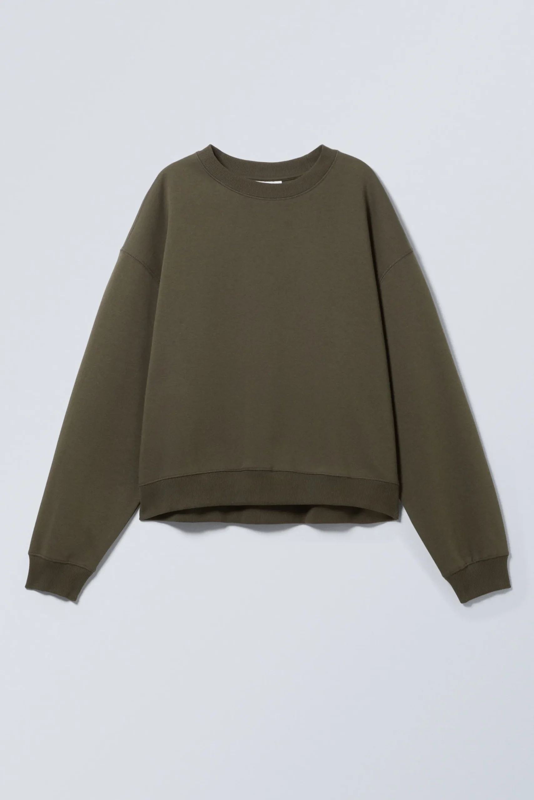 Weekday ESSENCE STANDARD SWEATSHIRT dark khaki green Best Sale