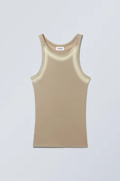 Weekday FADED RIB TANK TOP light dusty mole beige fade Outlet