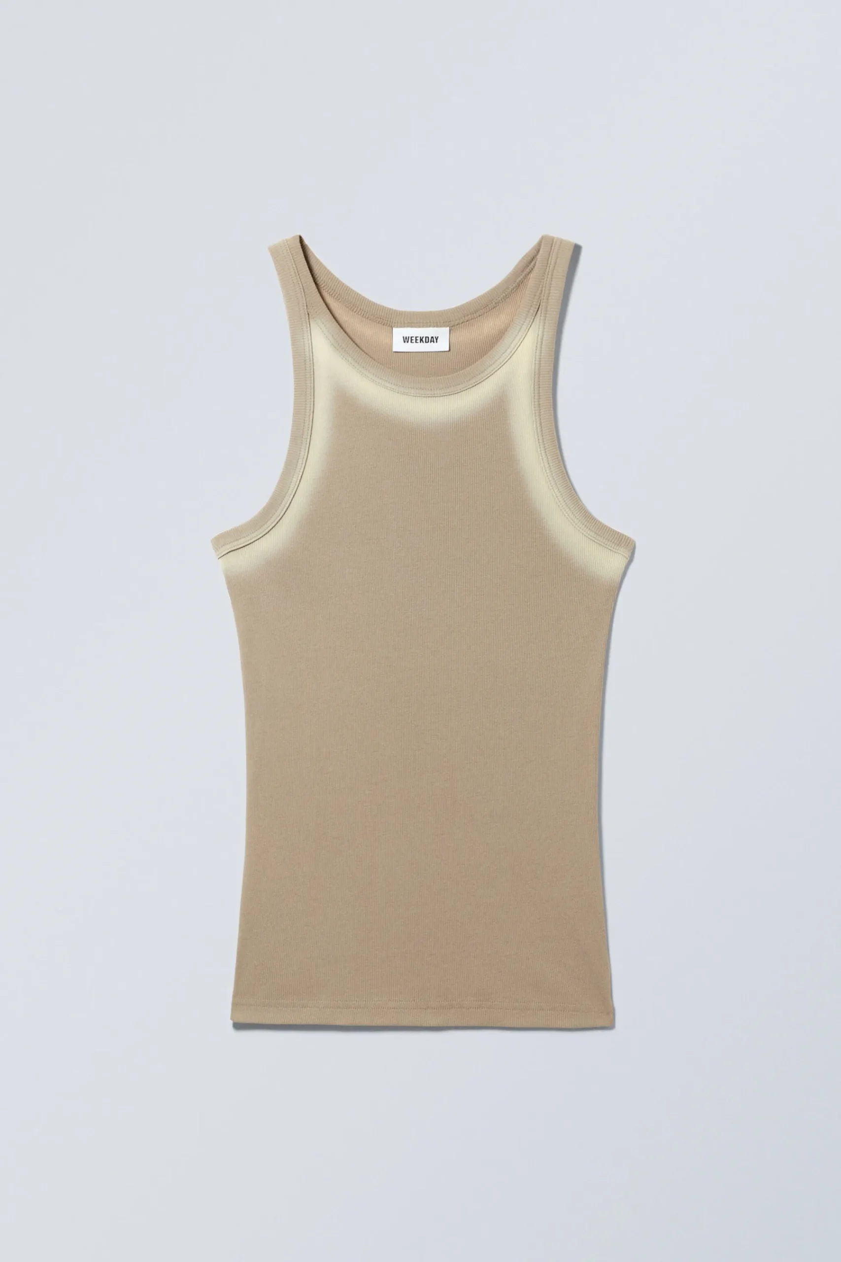 Weekday FADED RIB TANK TOP light dusty mole beige fade Outlet