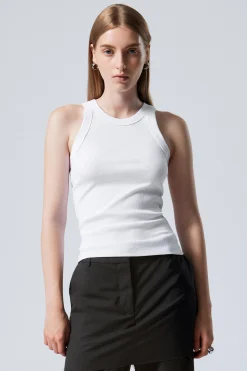 Weekday FITTED RIB TANK TOP white Clearance