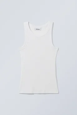Weekday FITTED RIB TANK TOP white Clearance