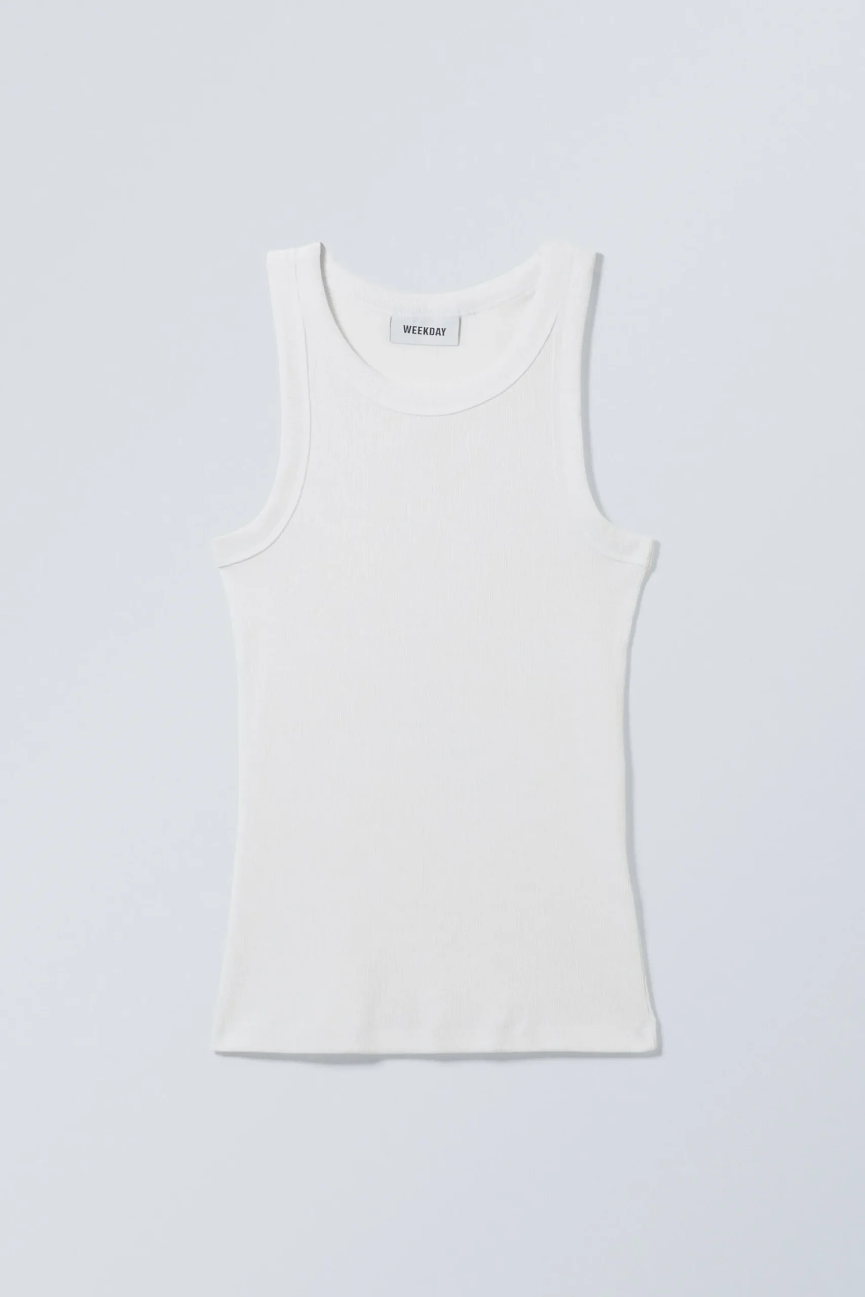 Weekday FITTED RIB TANK TOP white Clearance