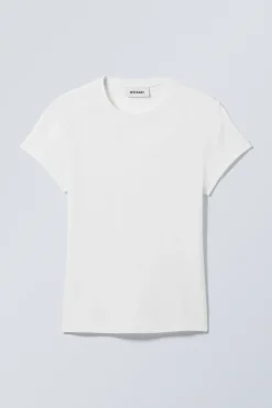 Weekday FITTED SHORT SLEEVE T-SHIRT white Clearance
