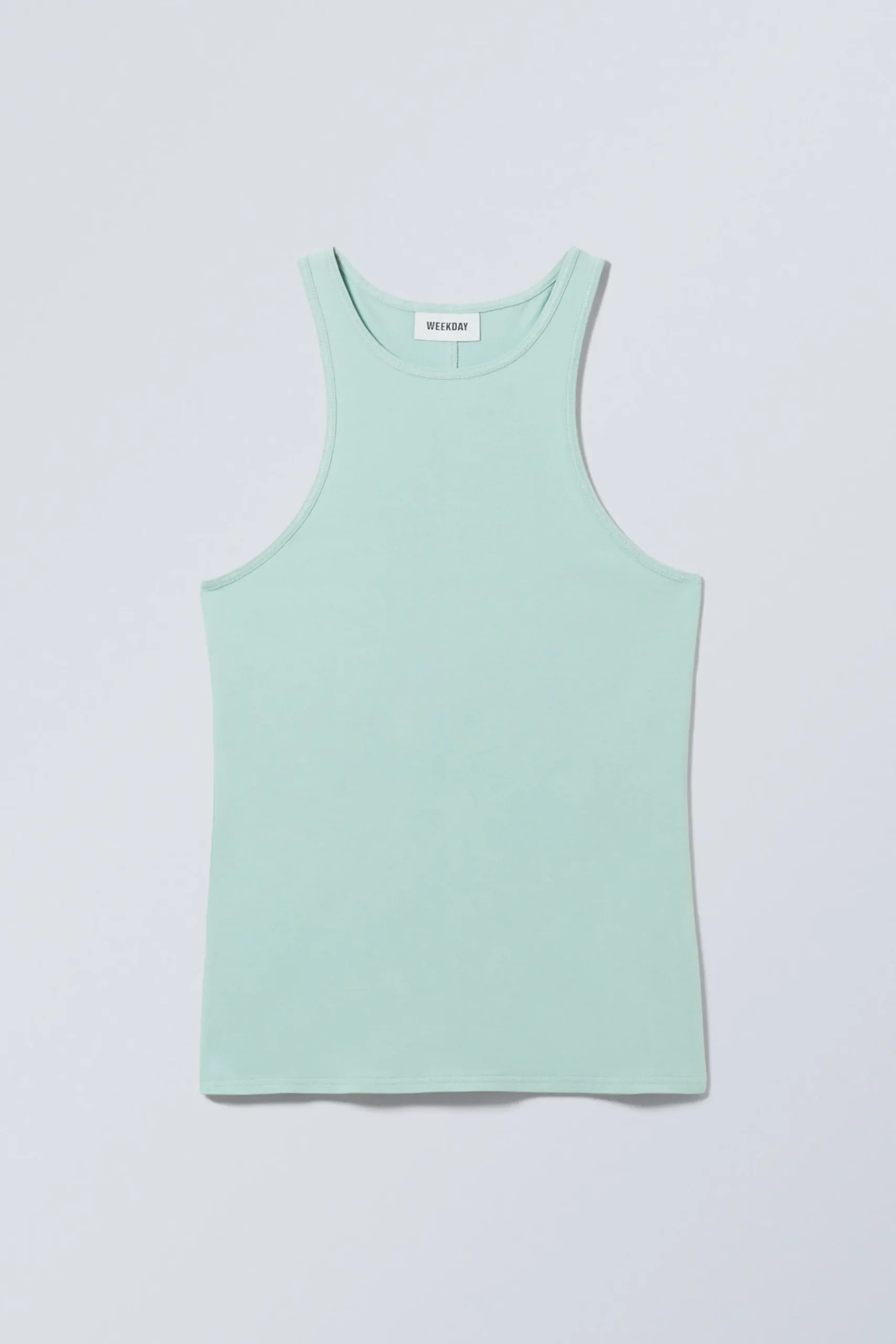 Weekday FITTED TANK TOP light turquoise Fashion