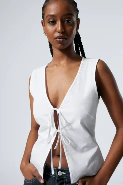 Weekday FITTED VEST TOP white Best Sale