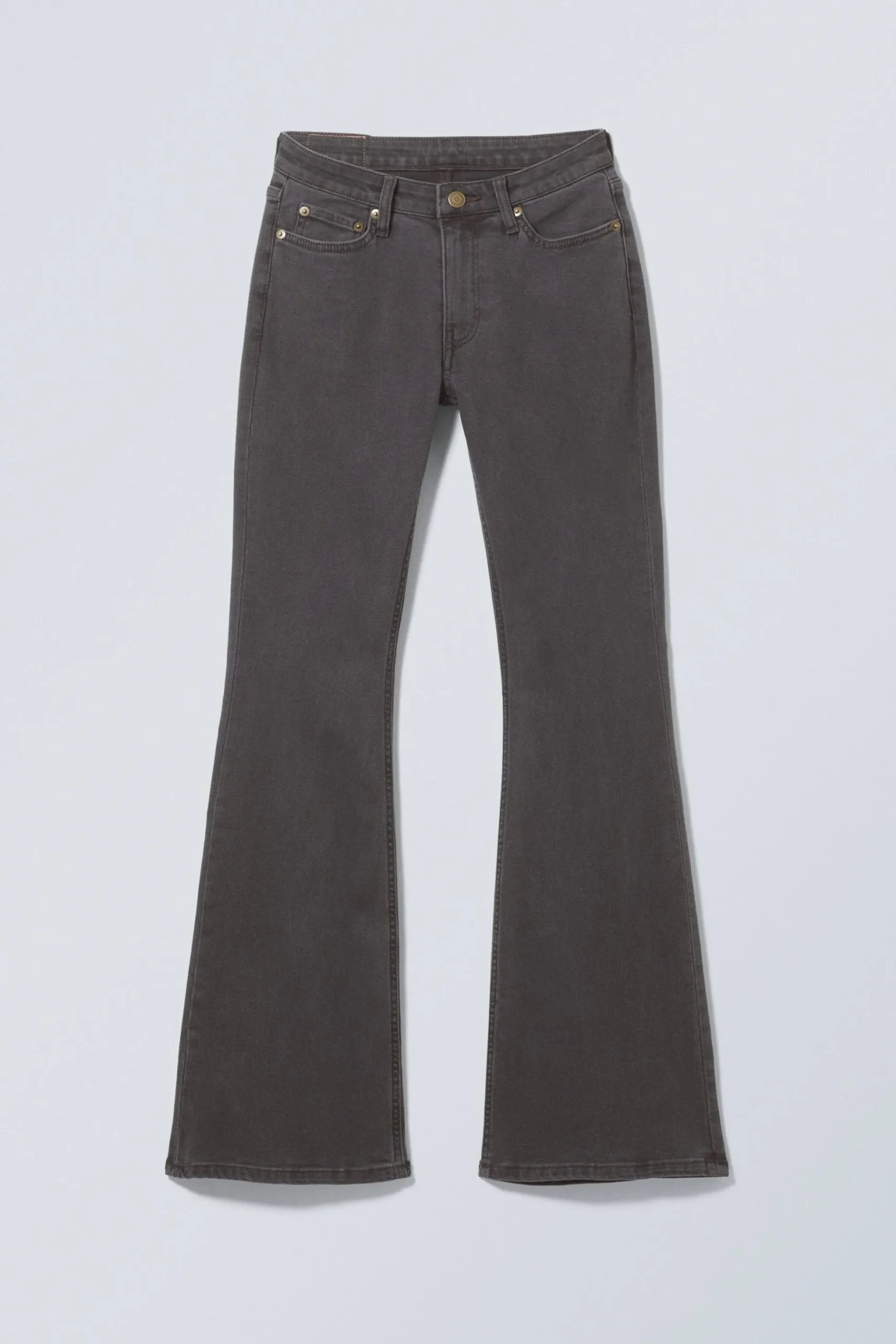 Weekday FLAME LOW RISE SLIM FLARED LEG JEANS black lux black Discount