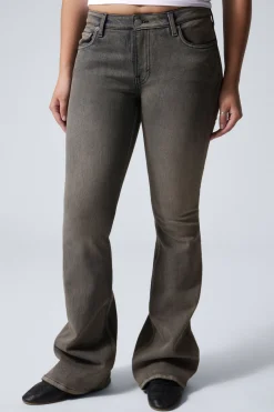 Weekday FLAME LOW RISE SLIM FLARED LEG JEANS blue clay grey Best