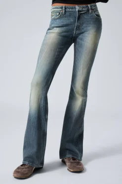 Weekday FLAME LOW RISE SLIM FLARED LEG JEANS gasoline blue medium blue New