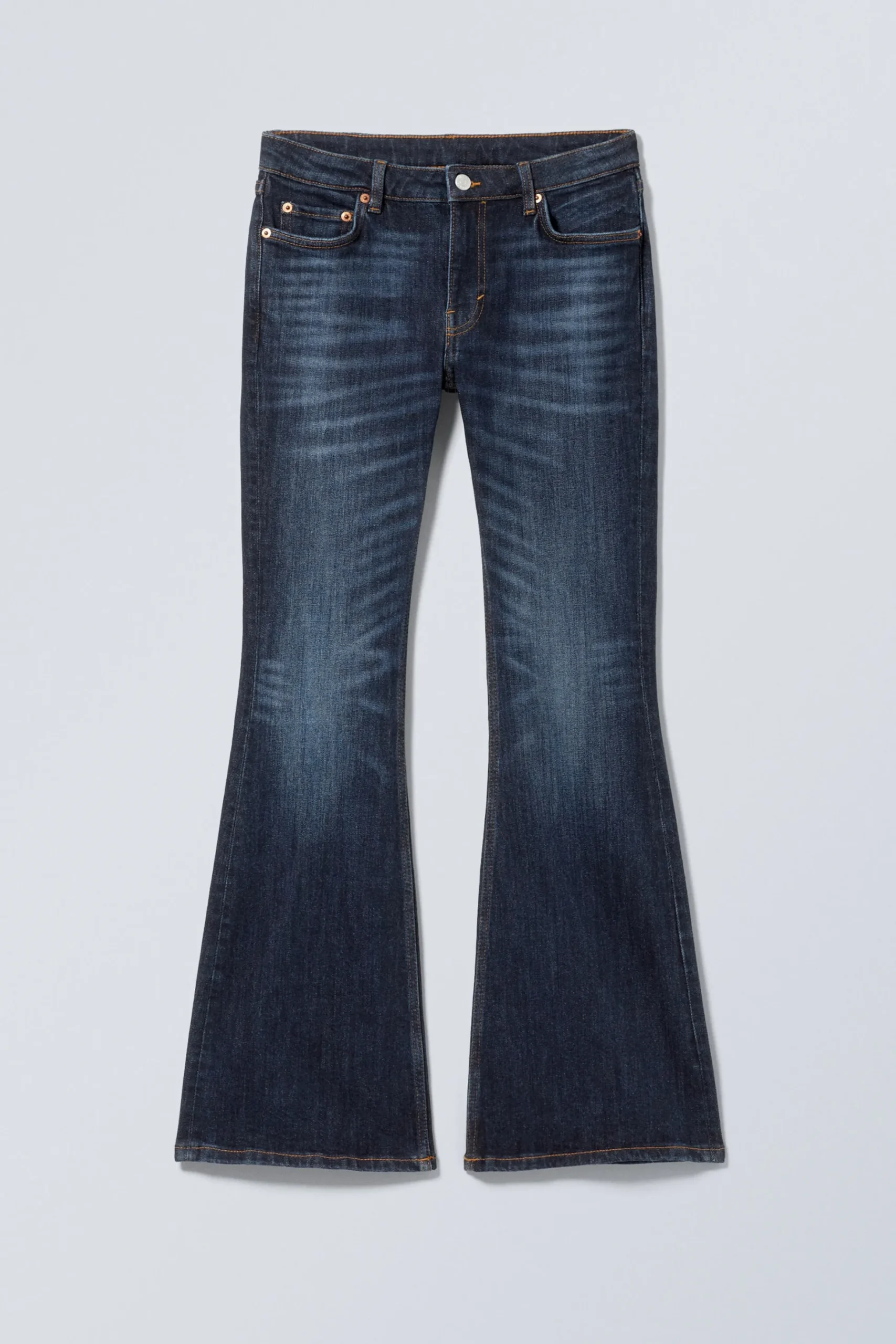 Weekday FLAME LOW RISE SLIM FLARED LEG JEANS vein blue dark blue Hot