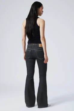 Weekday FLAME LOW RISE SLIM FLARED LEG JEANS black rinse black New
