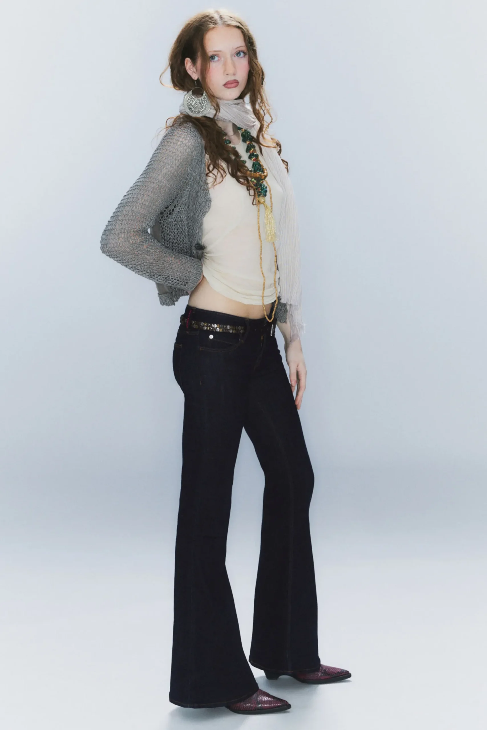 Weekday FLARE LOW WAIST FLARED SKINNY JEANS extra blue rinse Best Sale