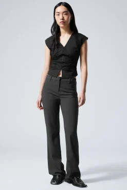 Weekday FLARED SUITING TROUSERS dark grey Discount